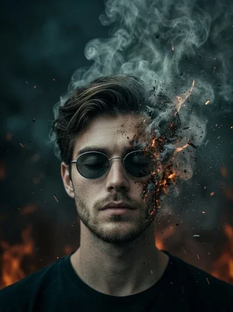 Smoke and Ember Disintegration Portrait