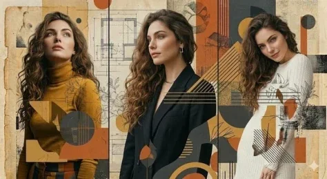 Three-Panel Mixed-Media Fashion Layout — Nano Banana 2 AI Prompt: A high-resolution, photorealistic three-panel composition featuring a woman with...