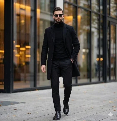 All-Black Winter Menswear Street Editorial