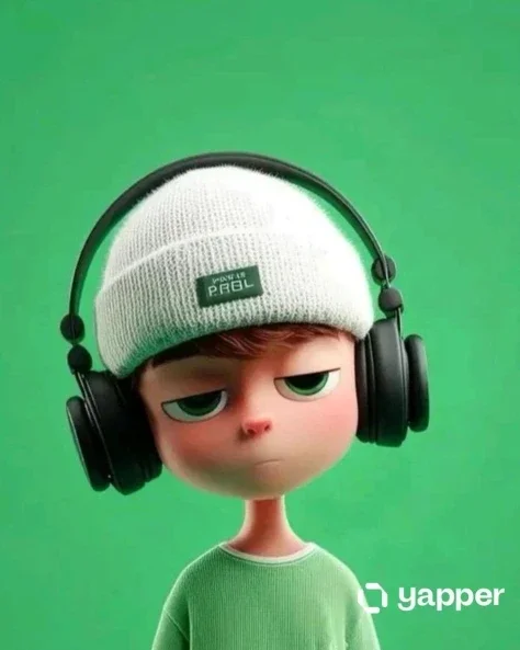 Sleepy Green Cartoon Boy Avatar