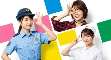 Japanese Commercial Three-Woman Poster — Nano Banana 2 AI Prompt: High-resolution Japanese commercial advertisement style photo, three young women...