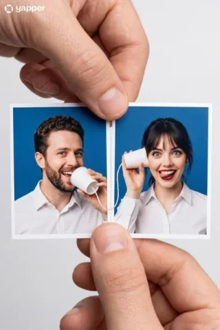 Passport Photo String Phone Illusion — Nano Banana 2 AI Prompt: Create a Portrait Master Object: Two passport-sized photo prints held side-by-si...