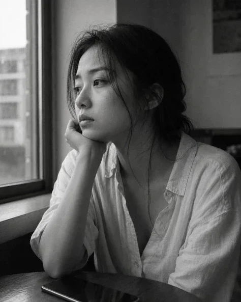 Window-Side Monochrome Reverie