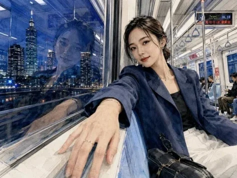 Taipei MRT Night Selfie