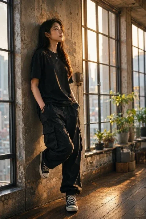 Golden Hour Industrial Loft Portrait
