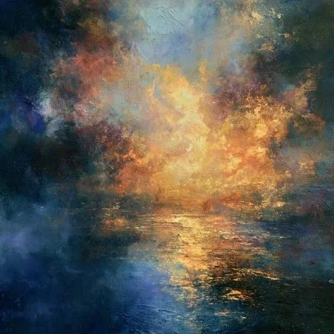 Golden Mirage Over Indigo Horizon — Nano Banana 2 AI Prompt: A MIRAGE ... ethereal golden shimmer on a vast open horizon dissolving at the ed...