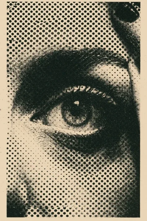 Halftone Eye in Ben-Day Dots