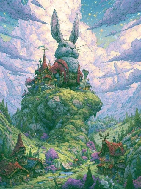 Rabbit Mayor of a Mossy Town
