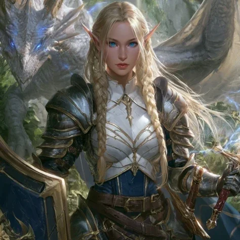 Eladrin Drakewarden With Lightning Drake