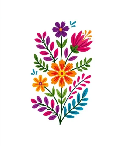 Latin Heritage Floral Vector Set — Nano Banana 2 AI Prompt: individual element of minimalistic vector graphics of floral designs latin herit...