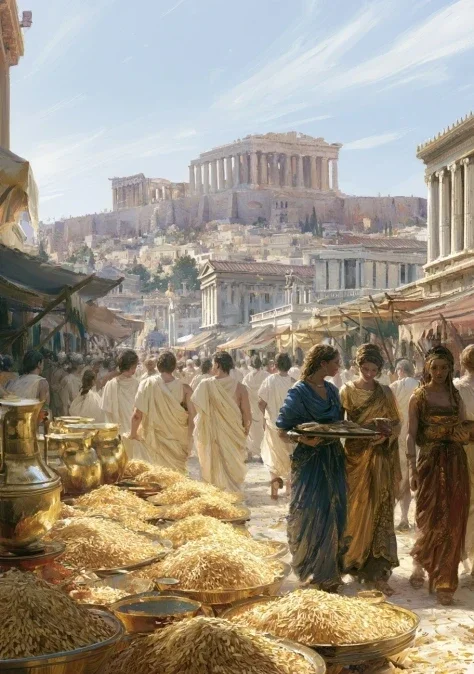 Ancient Greek Market Below Acropolis
