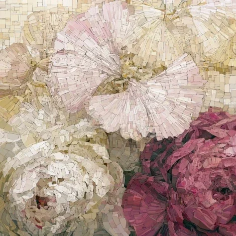 Gingko And Peony Mosaic Painting