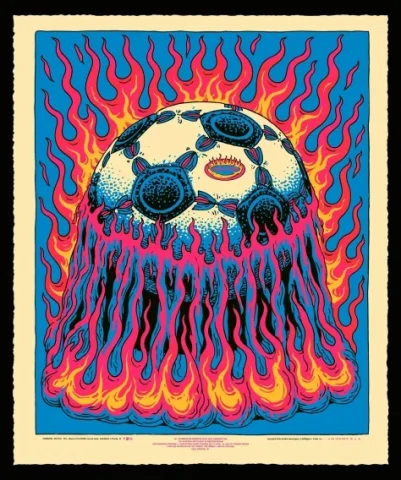 Y2K Bootleg Flaming Soccer Ball Tee — Nano Banana 2 AI Prompt: soccer ball on fire, white background vector itY2K bootleg graphic, ugly airbrus...