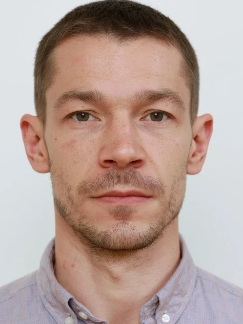 Introverted Man Plain ID Photo