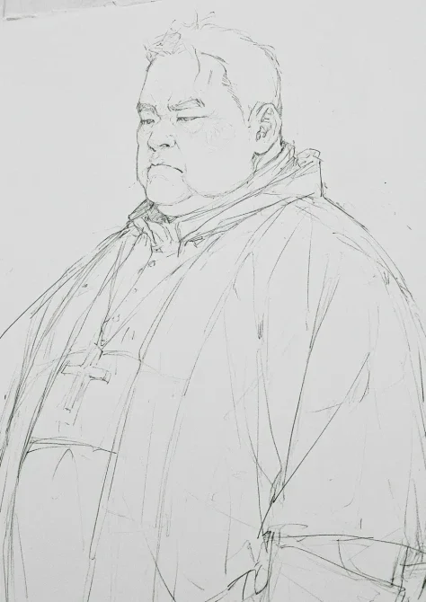 Pencil Portrait of a Priest