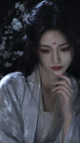 Moonlit Hanfu Beauty Portrait — Nano Banana 2 AI Prompt: Create a cinematic vertical close-up portrait of a young East Asian woman styled...