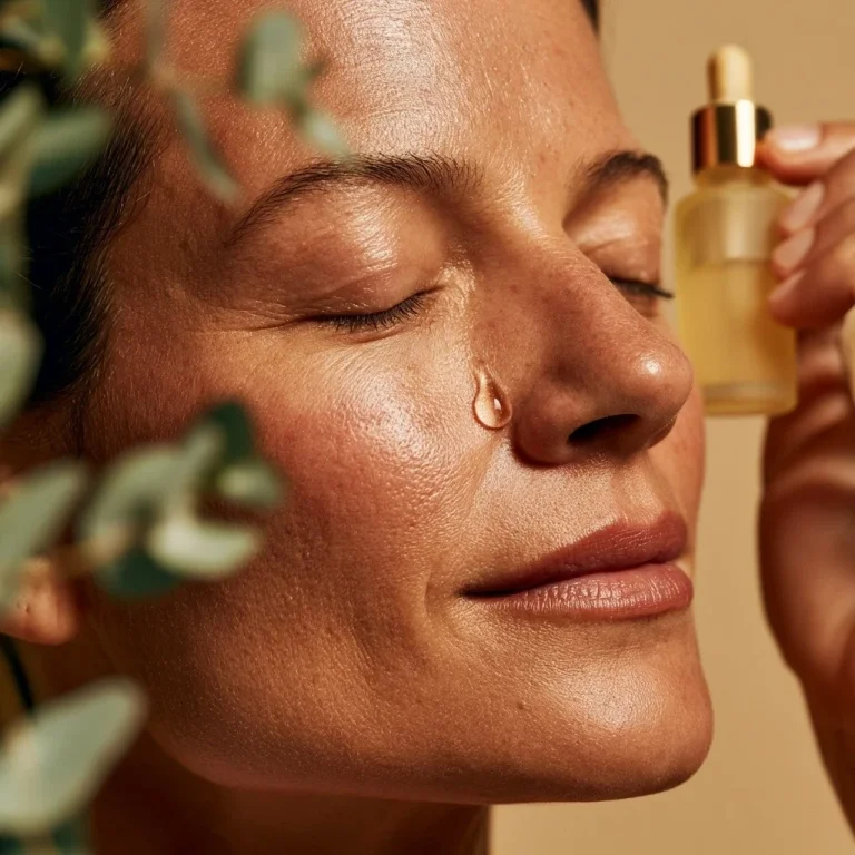 Golden Serum Skincare Close-Up