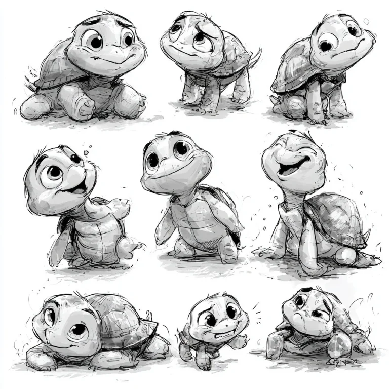 Turtle Character Sheet Sketches