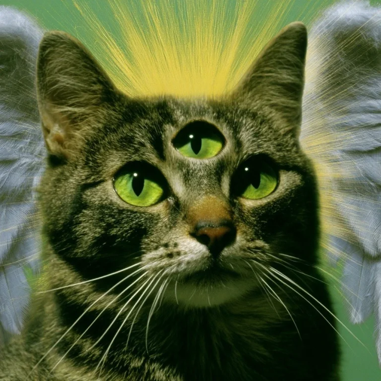 Three-Eyed Y2K Angel Cat