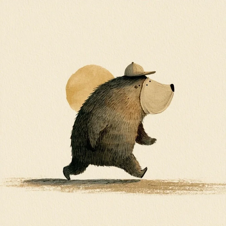 Jon Klassen Style Bear In Veil