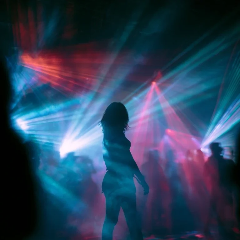 Female Silhouette in Laser Rave