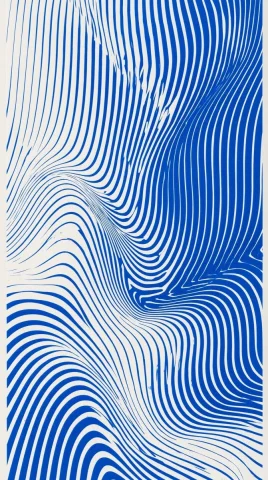 Blue Line Optical Illusion Waves — Nano Banana 2 AI Prompt: an abstract optical illusion artwork featuring vertical blue lines on a white ba...