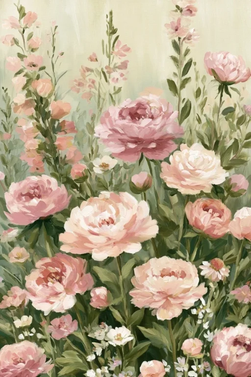 Pink Peony Summer Field Print