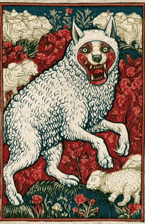 Medieval Fable Wolf in Sheep's Clothing