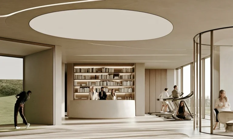 Modern Interior With Golf and Gym Zones