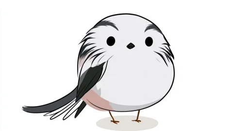 Chubby Needle Felt Long-Tailed Tit — Nano Banana 2 AI Prompt: ぽっちゃりとした可愛らしいキャラクター、シマエナガ（Long-tailed Tit）、ニードル...