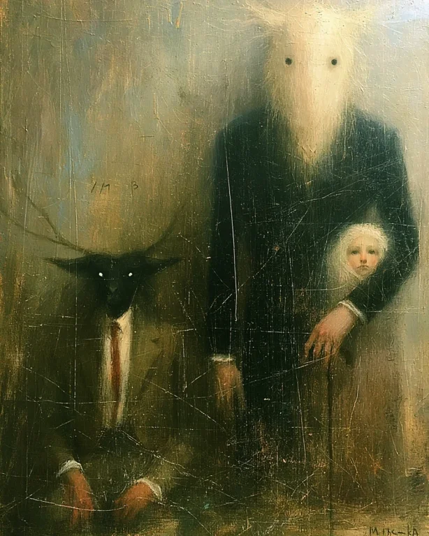 Faceless Wooly Man and Beast