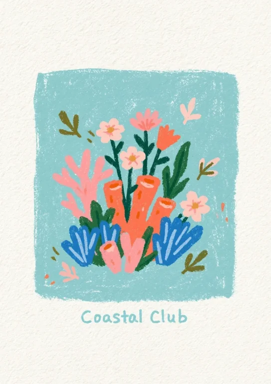 Folk Art Coral Reef in Crayon