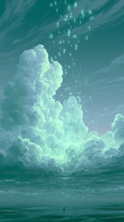 White Wind Carrying Musical Notes