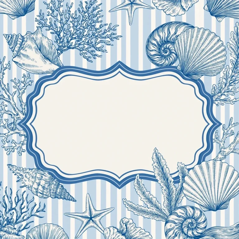 Seashell Border Beach Invitation Background