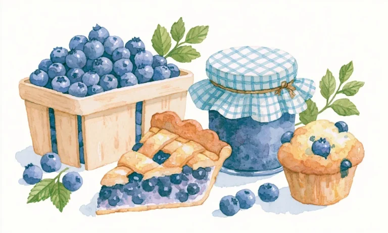 Blueberry Harvest Watercolor Spread