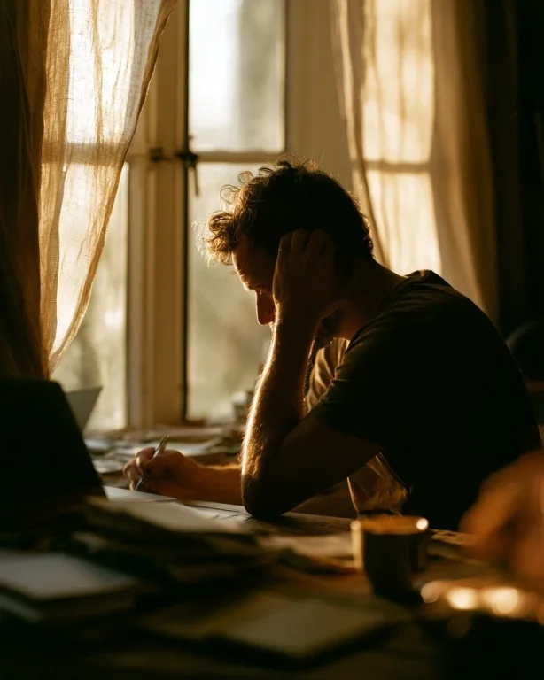 Morning Light at a Cluttered Desk