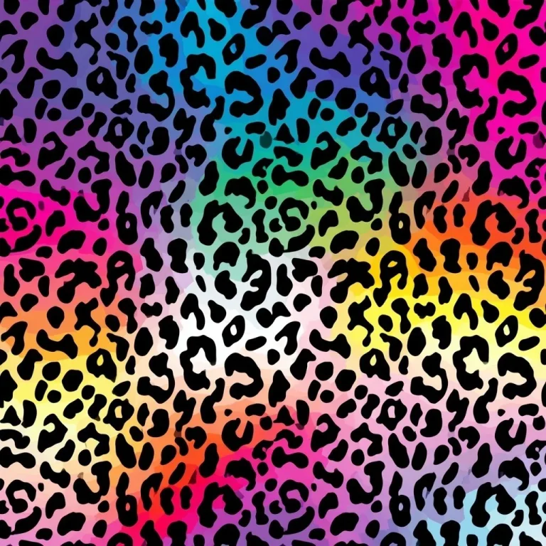 Rainbow Leopard Print Vector Pattern