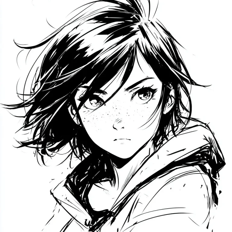Bold Anime Ink Outline Conversion