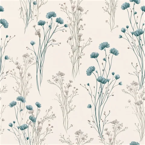 Nordic Seamless Floral Pattern — Nano Banana 2 AI Prompt: seamless repeating surface floral pattern, beautiful, evenly spaced flowers, per...