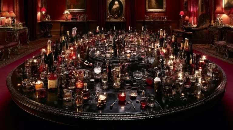 Royal Table Crammed With Drinks