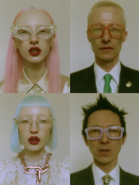 Four-Portrait Grid With Quirky Glasses