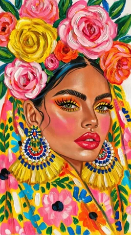 Soft Color Latina Friends Illustration — Nano Banana 2 AI Prompt: FRIENDZ Latina . Soft colour --ar 9:16 --exp 100 --sref 6496769934 --sw 50 --hd...