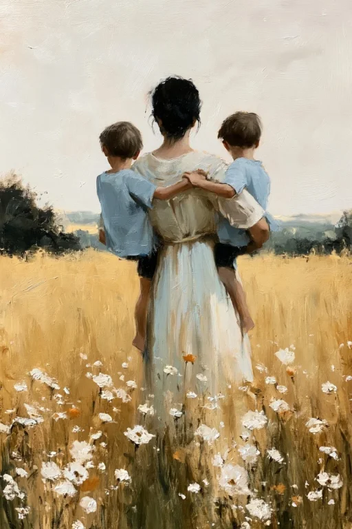 Mother in Golden Field