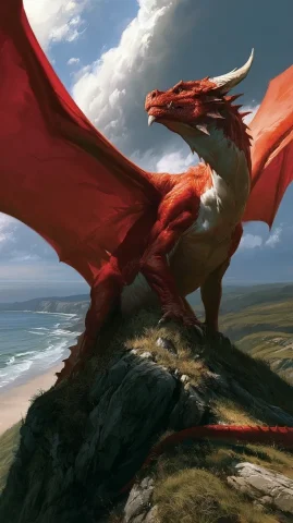 Medieval Dragon — Nano Banana 2 AI Prompt: a detailed drawing in a style of alex ross of a medieval dragon. the dragon is r...