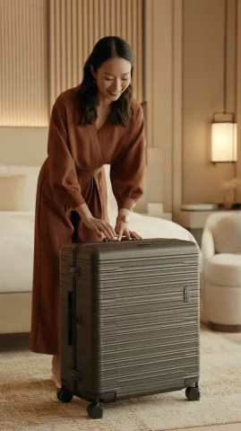 Stylish Female Business Trip — Nano Banana 2 AI Prompt: Create a realistic lifestyle image of a stylish female Asian business executive...