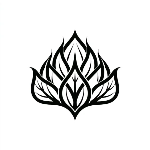 Symmetrical Hop Leaf Logo — Midjourney v6 AI Prompt: vector image, logo from a symmetrical hop leaf in one color --chaos 10 --stylize...