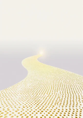 Elegant Golden Pathway — Nano Banana 2 AI Prompt: premium shareholder benefit card design, a single elegant golden pathway beginni...