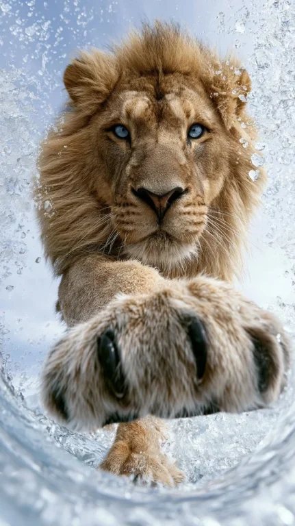 Ice Blue Eyed Lion King