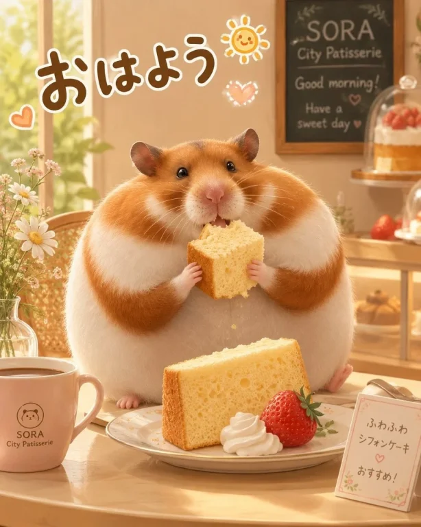 Morning Hamster Café Illustration