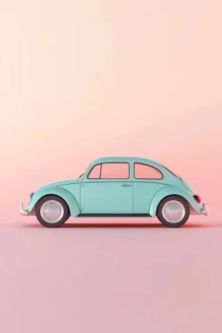 Minimalist Classic Car Render — Midjourney v6 AI Prompt: A minimalist and modern 3D render with soft lighting and natural details, focusi...